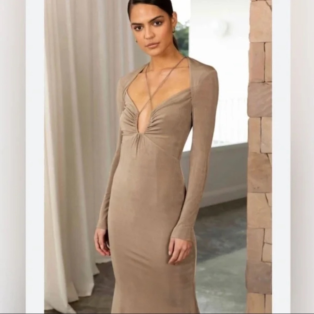 JASON WU ENGRACIA OPEN BACK LONG SLEEVE STRAPPY STRETCHY DRESS SIZE XS